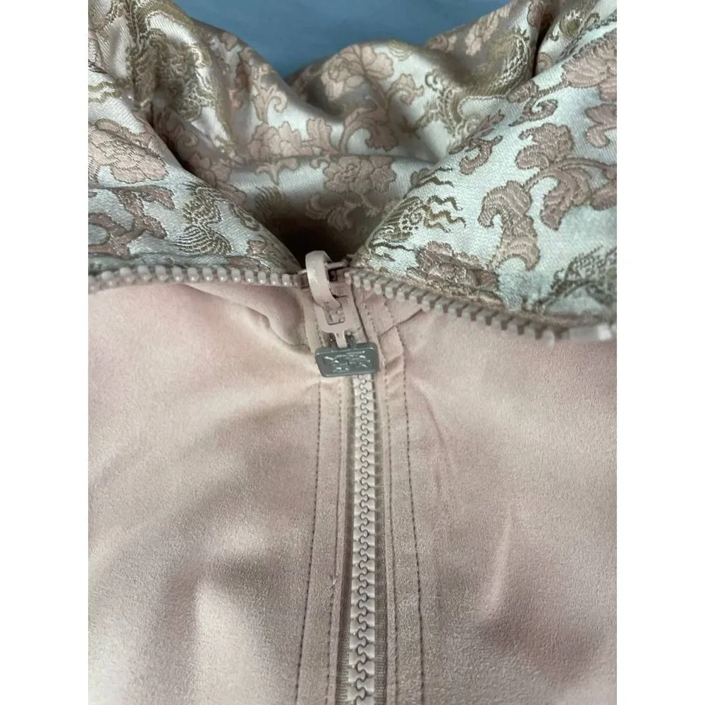 Mycra Pac Life Reversible Full Zip Jacket with Hand Bag Blush Pink Jacquard Sz P - Picture 5 of 11